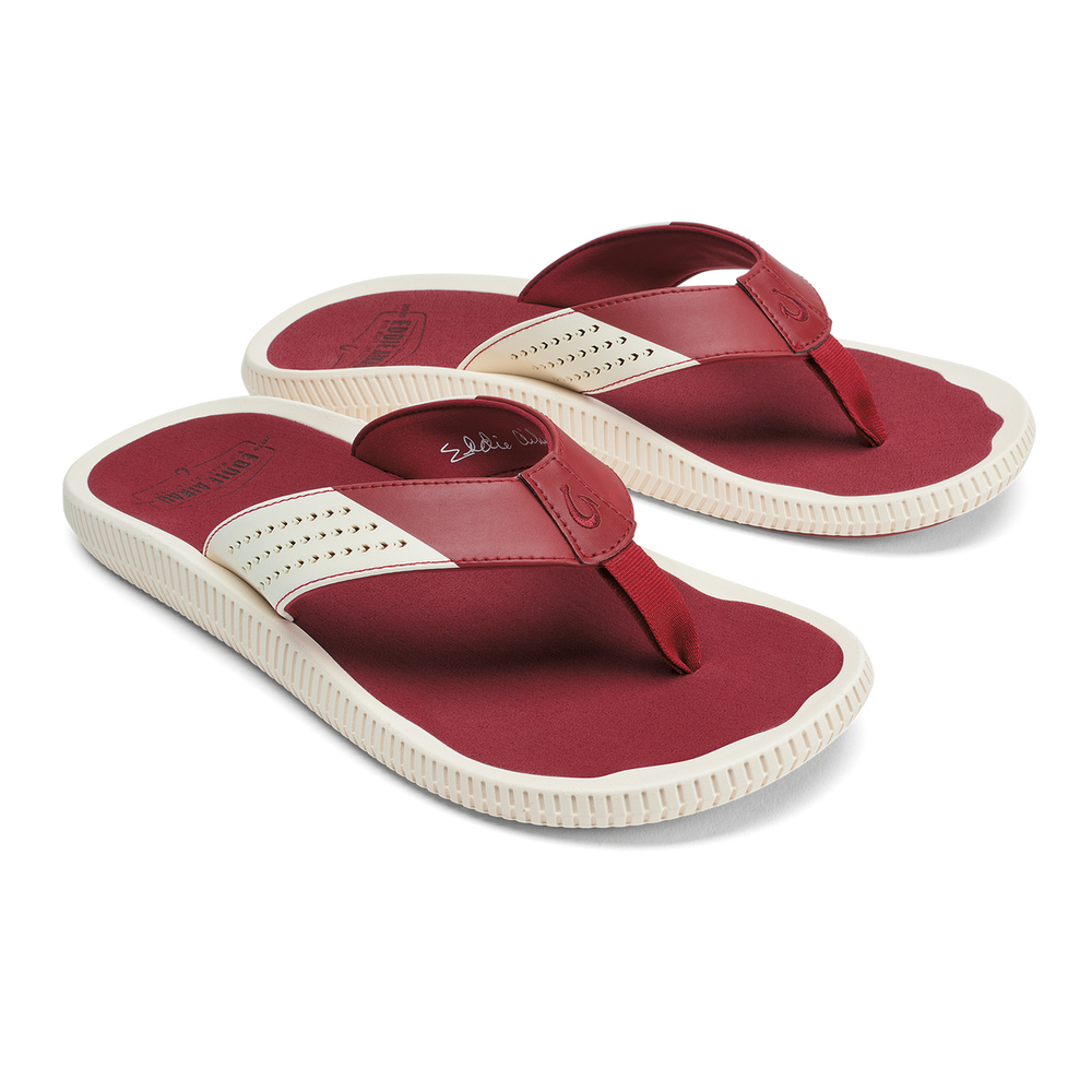 Ulele - Off White / Deep Red | OluKai Men