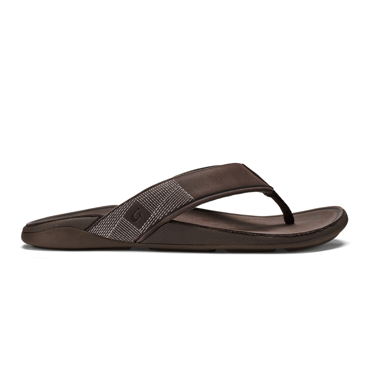 Tuahine Men's Waterproof Leather Beach Sandals - Dark Wood | OluKai Men