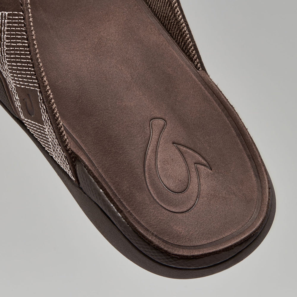 Tuahine Men's Waterproof Leather Beach Sandals - Dark Wood | OluKai Men