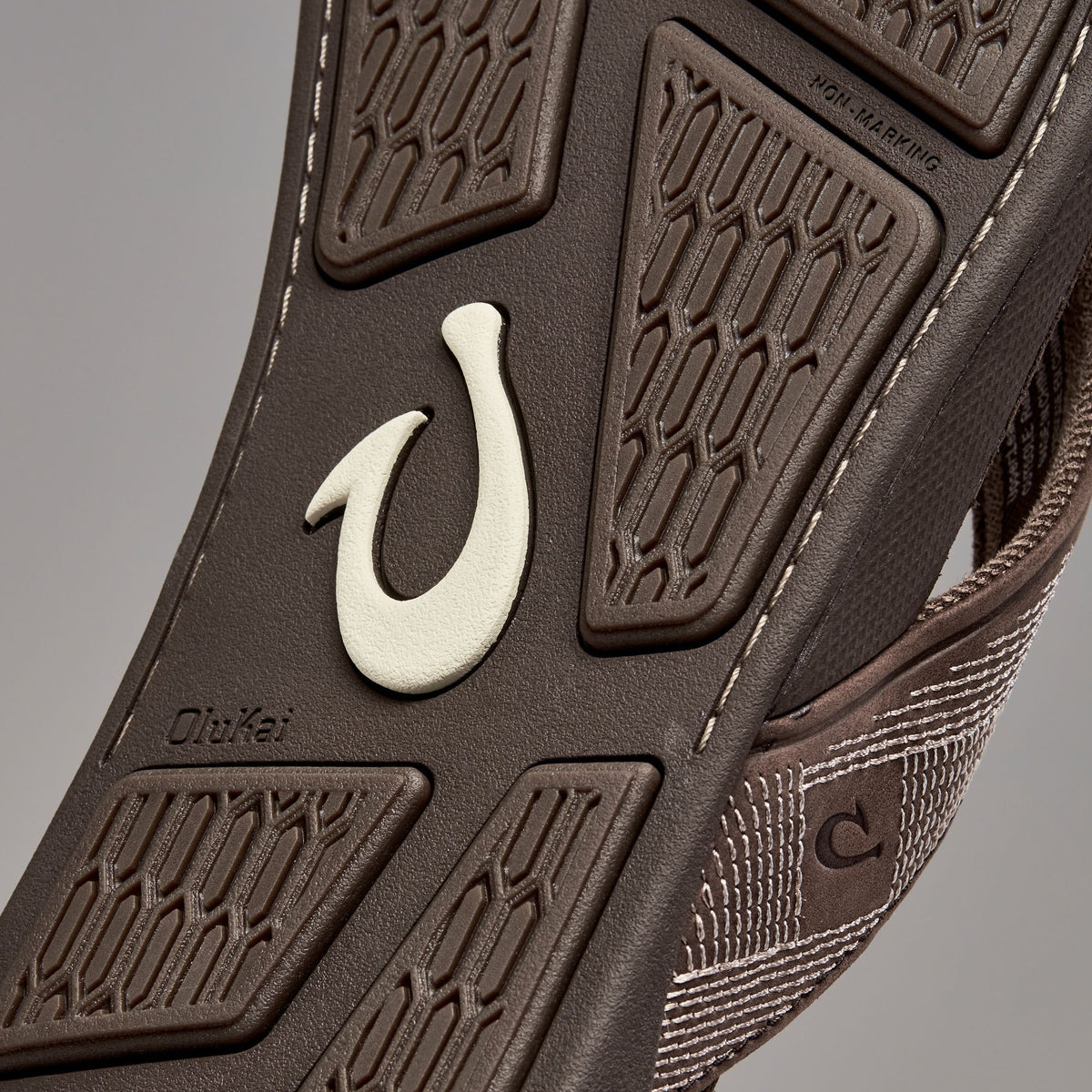 Tuahine Men's Waterproof Leather Beach Sandals - Dark Wood | OluKai Men