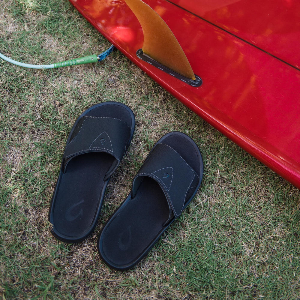 Nalu Slide Men's Beach Slide Sandals - Black | OluKai Men
