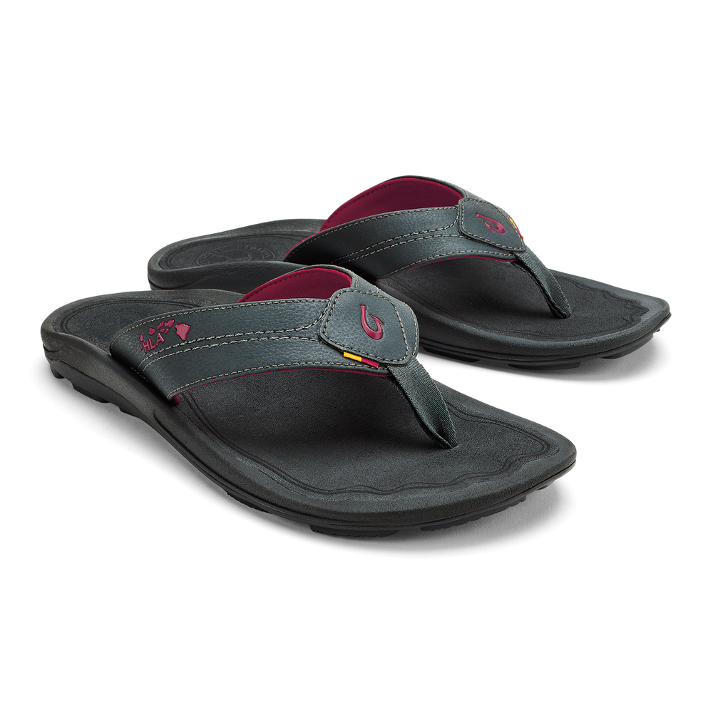 Kīpī Men’s Comfortable Beach Sandals - Dark Shadow | OluKai Men