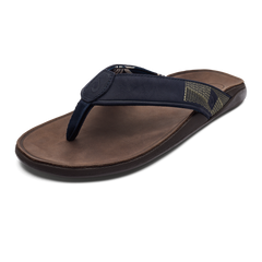 Tuahine Men's Waterproof Leather Beach Sandals - Trench Blue | OluKai Men