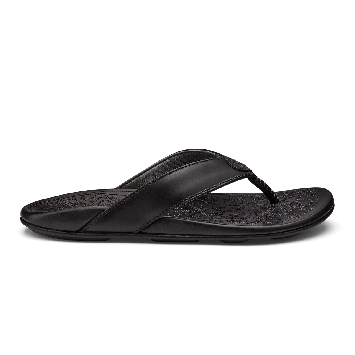 Mekila Men's Full-Grain Leather Beach Sandals - Black | OluKai Men