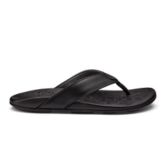 Mekila Men's Full-Grain Leather Beach Sandals - Black | OluKai Men