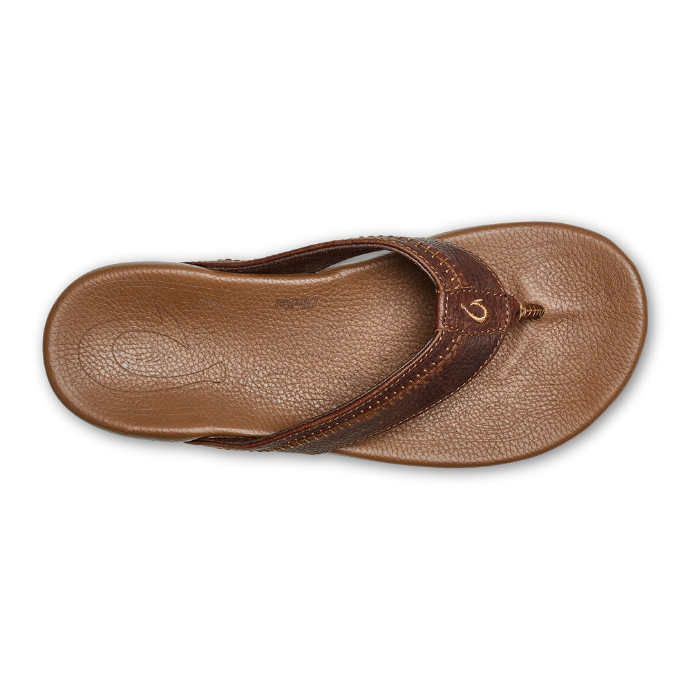 Hiapo -Dark Java / Toffee Men’s Leather Beach Sandals | OluKai Men