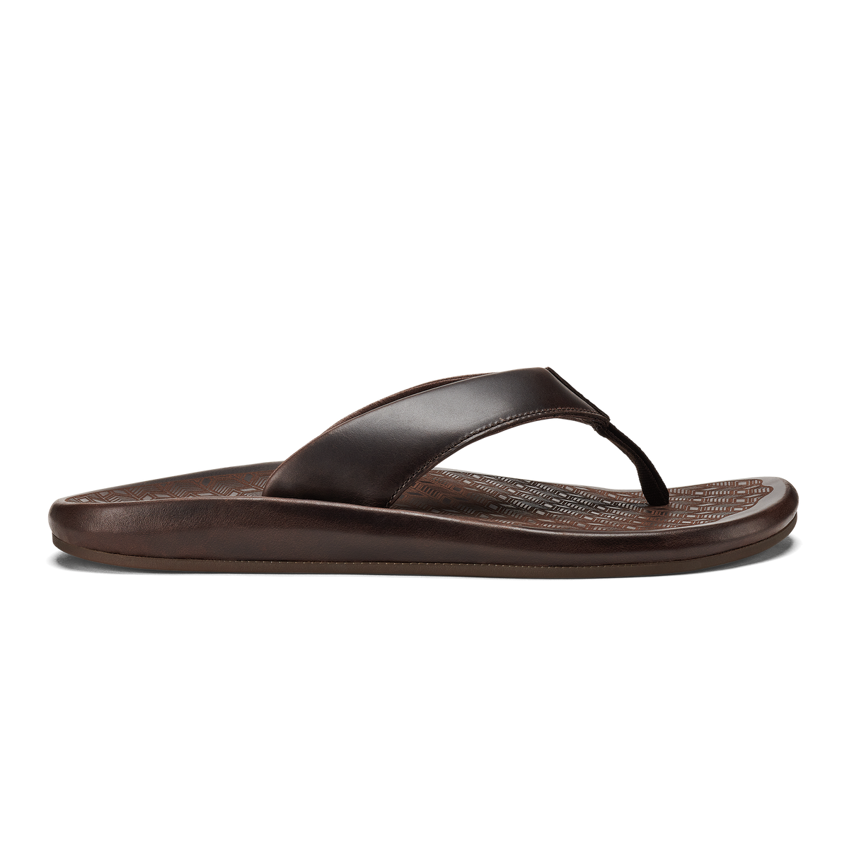 ‘Ilikai Men‘s Leather Beach Sandals - Dark Wood | OluKai Men