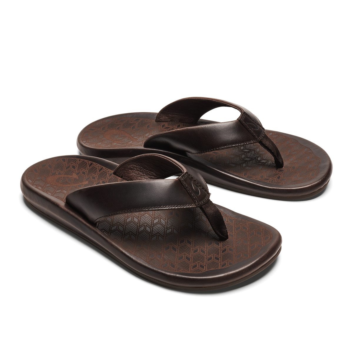 ‘Ilikai Men‘s Leather Beach Sandals - Dark Wood | OluKai Men