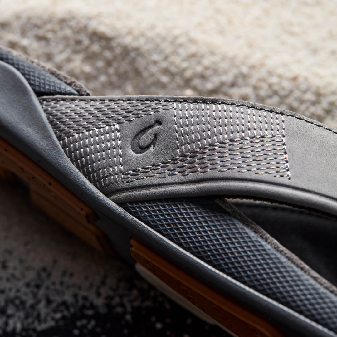 Tuahine Men's Waterproof Leather Beach Sandals - Rock | OluKai Men