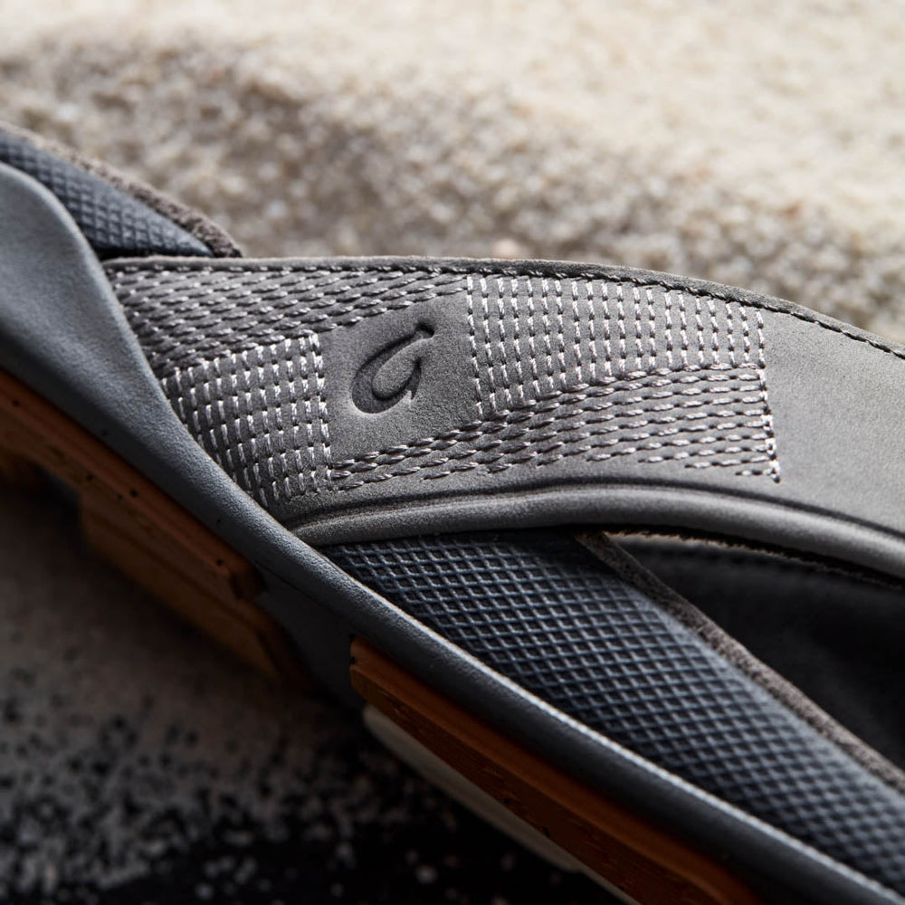 Tuahine Men's Waterproof Leather Beach Sandals - Rock | OluKai Men