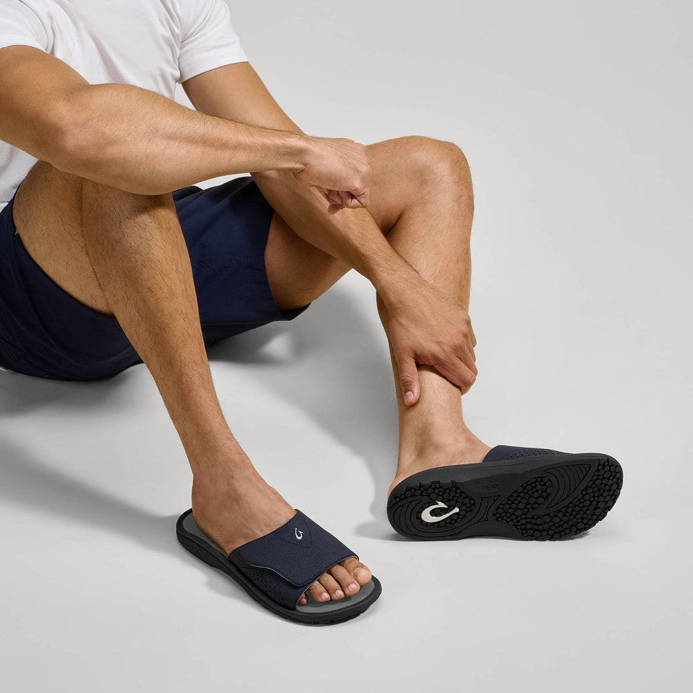 OluKai Nalu Slide - Trench Blue / Charcoal | Men's Sandals | OluKai Men