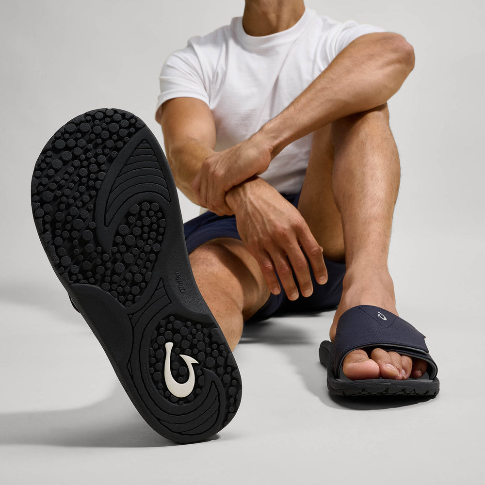 OluKai Nalu Slide - Trench Blue / Charcoal | Men's Sandals | OluKai Men