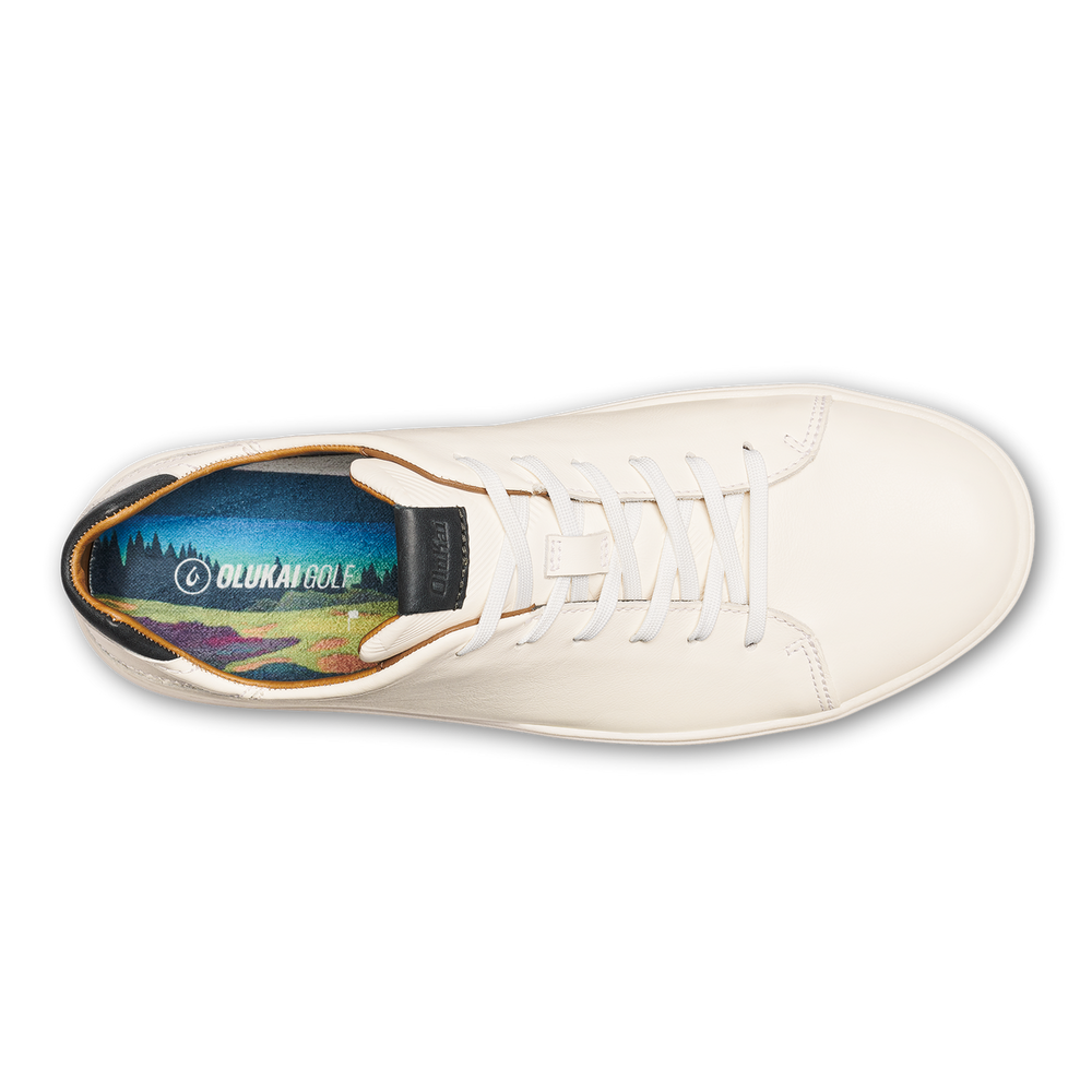 Wai‘alae Men’s Waterproof Leather Golf Shoes - White | OluKai Men