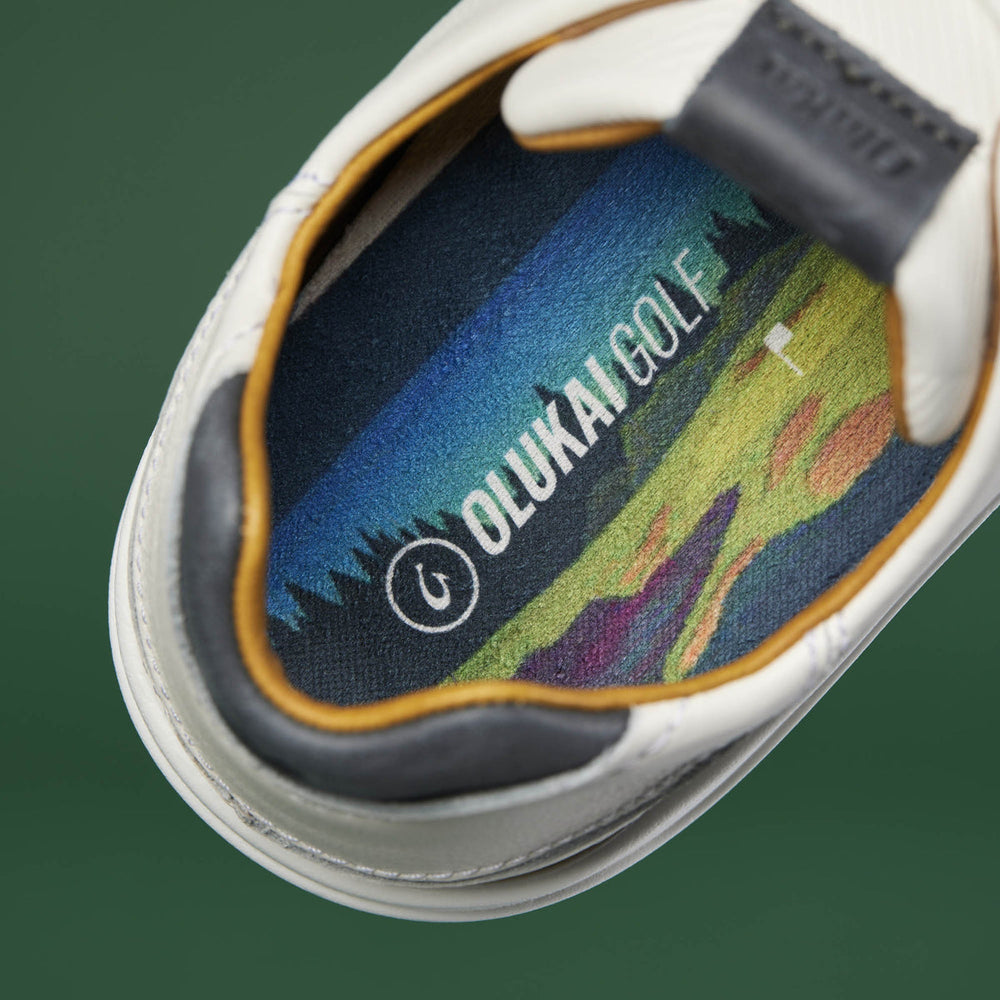 Wai‘alae Men’s Waterproof Leather Golf Shoes - White | OluKai Men