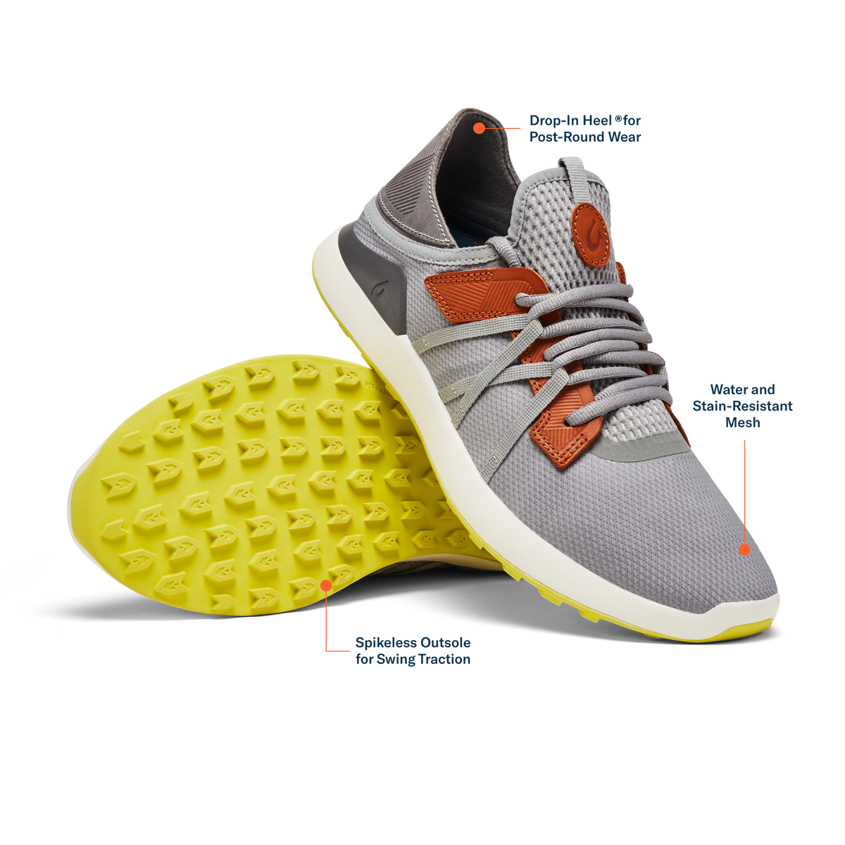 Manele Men’s Breathable Golf Shoes - Poi / Charcoal | OluKai Men