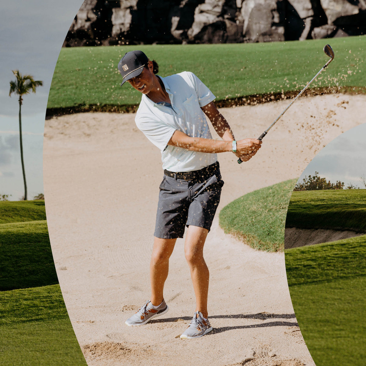 Manele Men’s Breathable Golf Shoes - Poi / Charcoal | OluKai Men