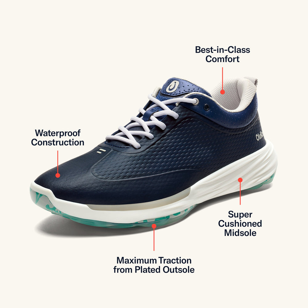 Mākena Men’s Waterproof Golf Shoes - Mood Indigo | OluKai Men