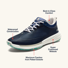 Mākena Men’s Waterproof Golf Shoes - Mood Indigo | OluKai Men