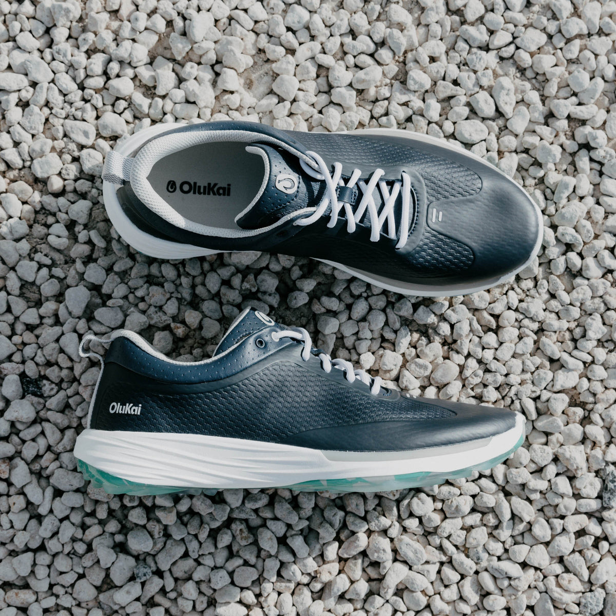 Mākena Men’s Waterproof Golf Shoes - Mood Indigo | OluKai Men