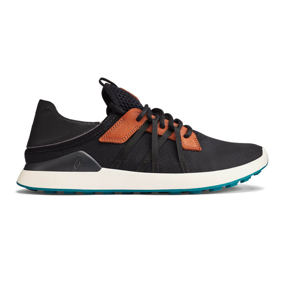 Manele Men’s Breathable Golf Shoes - Black / Dark Shadow | OluKai Men