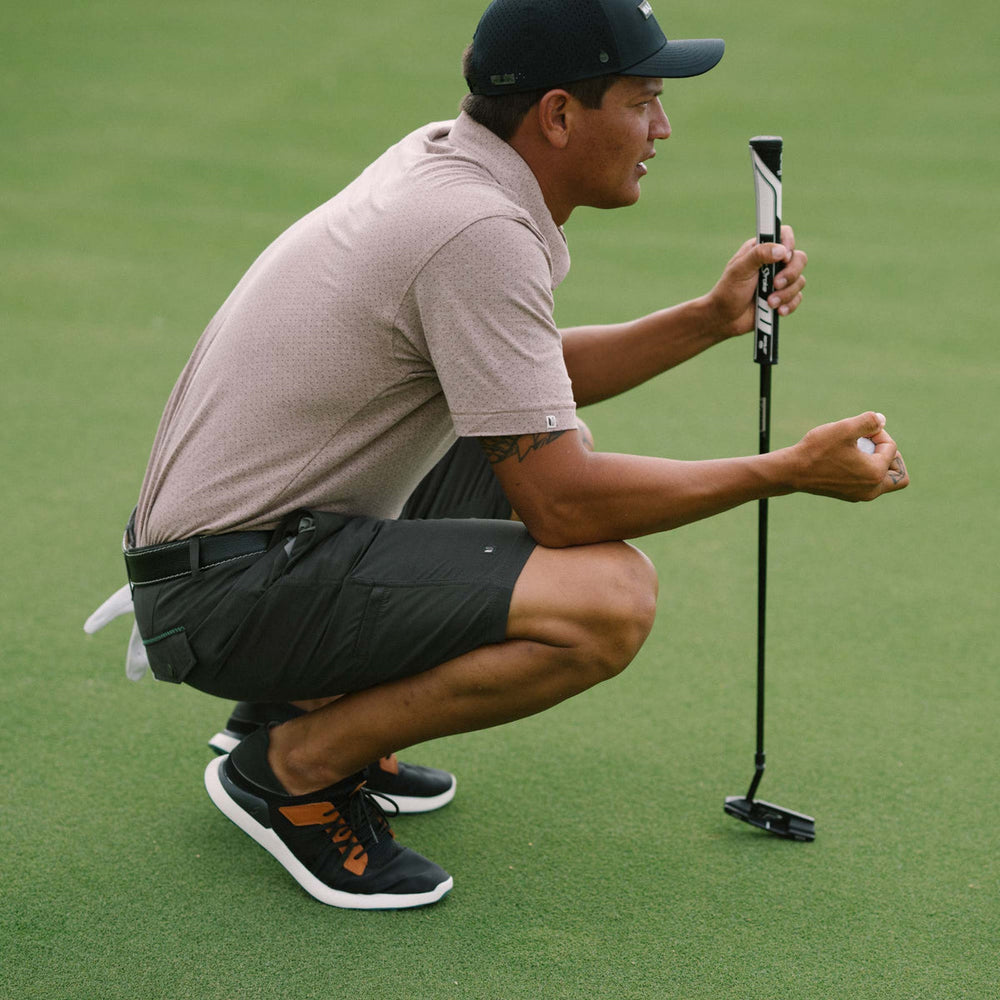 Manele Men’s Breathable Golf Shoes - Black / Dark Shadow | OluKai Men