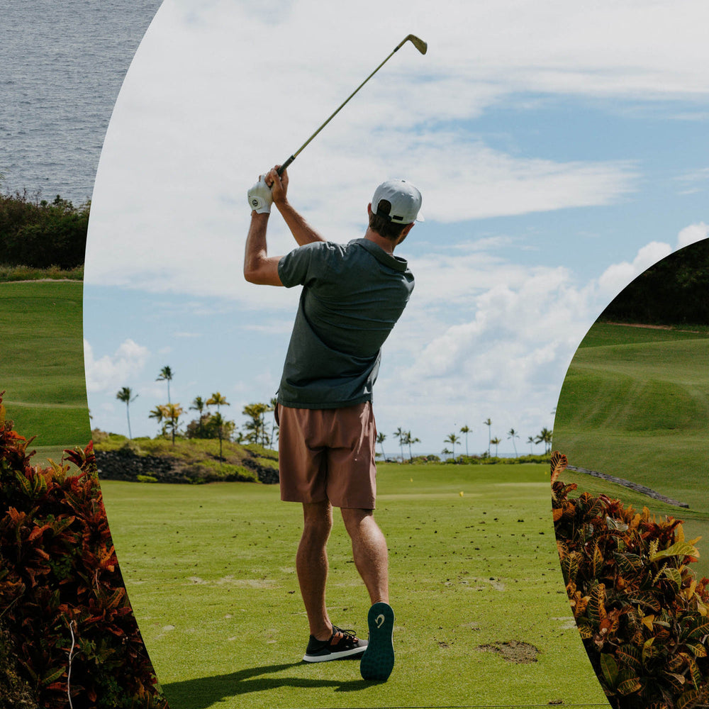 Manele Men’s Breathable Golf Shoes - Black / Dark Shadow | OluKai Men