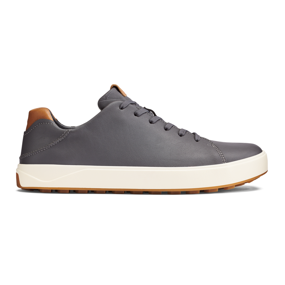 Wai‘alae Men’s Waterproof Leather Golf Shoes - Stone | OluKai Men