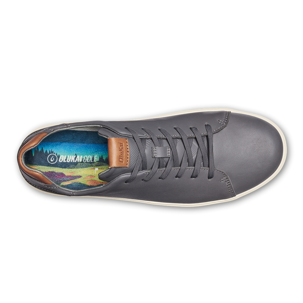 Wai‘alae Men’s Waterproof Leather Golf Shoes - Stone | OluKai Men