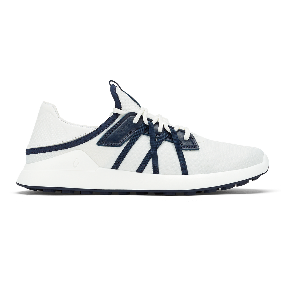 Manele Men’s Breathable Golf Shoes - Bright White / Mood Indigo | OluKai Men