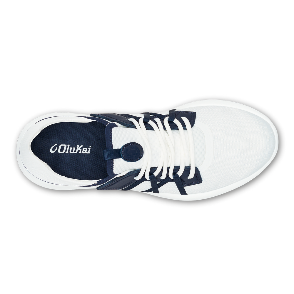Manele Men’s Breathable Golf Shoes - Bright White / Mood Indigo | OluKai Men