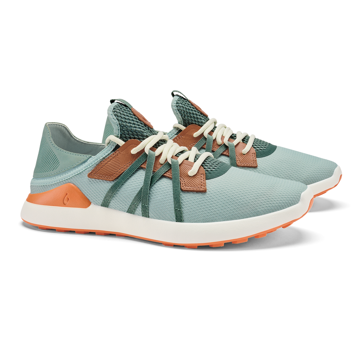 Manele Men’s Breathable Golf Shoes - Pale Moss / Molten Orange | OluKai Men