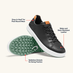 Wai‘alae Men’s Waterproof Leather Golf Shoes - Black | OluKai Men