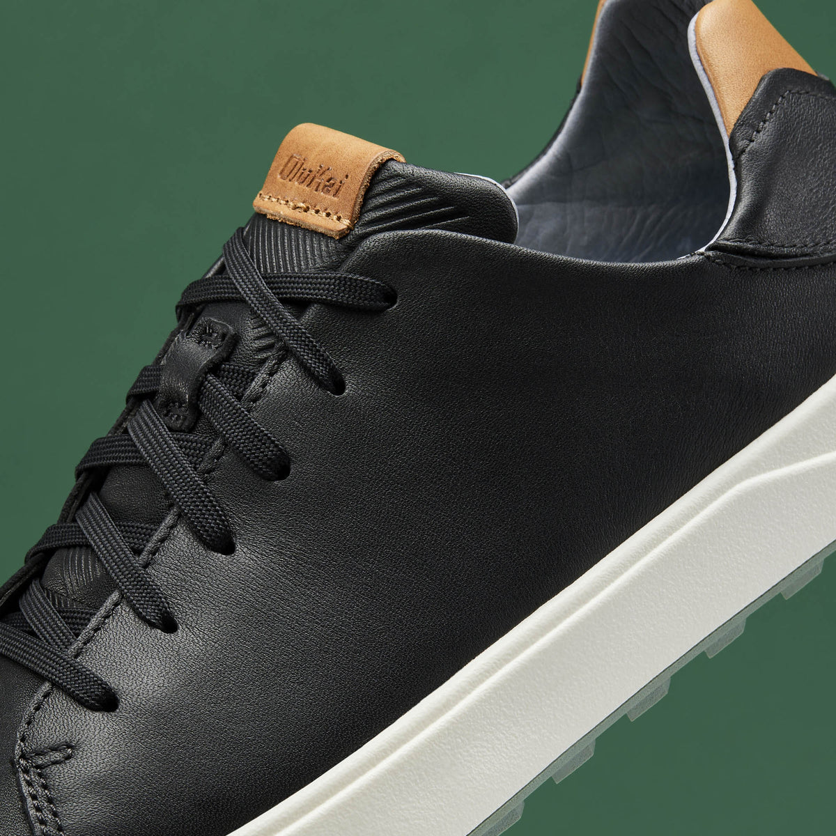Wai‘alae Men’s Waterproof Leather Golf Shoes - Black | OluKai Men