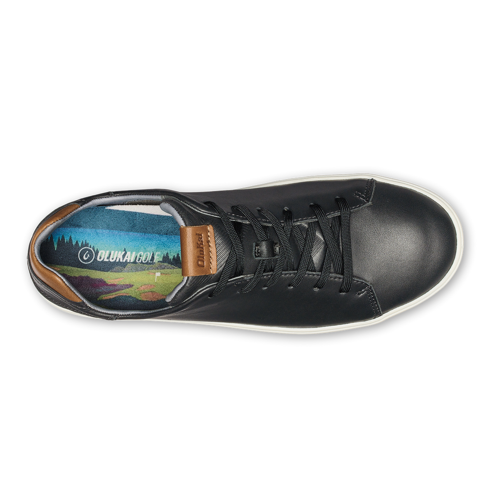 Wai‘alae Men’s Waterproof Leather Golf Shoes - Black | OluKai Men