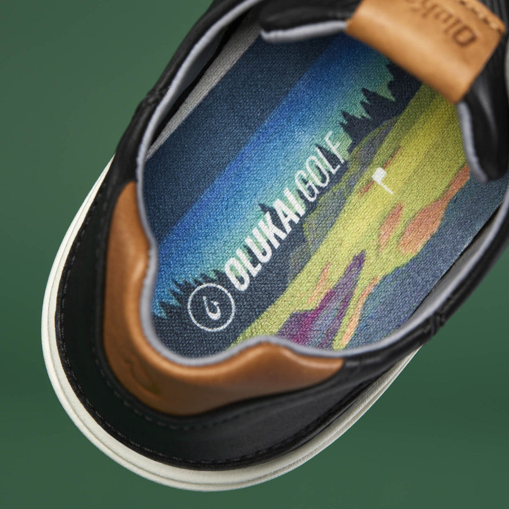 Wai‘alae Men’s Waterproof Leather Golf Shoes - Black | OluKai Men