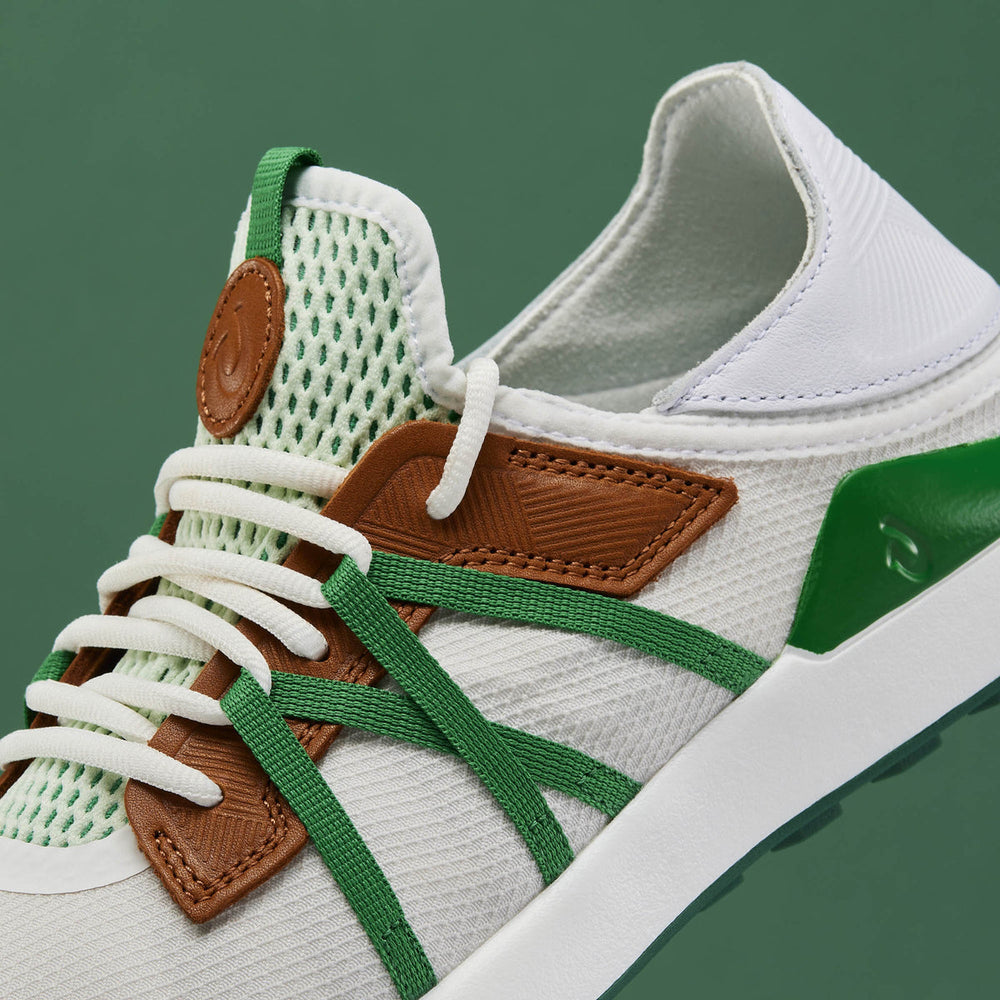Manele Men’s Breathable Golf Shoes - White / Bamboo | OluKai Men