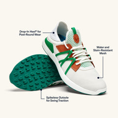 Manele Men’s Breathable Golf Shoes - White / Bamboo | OluKai Men
