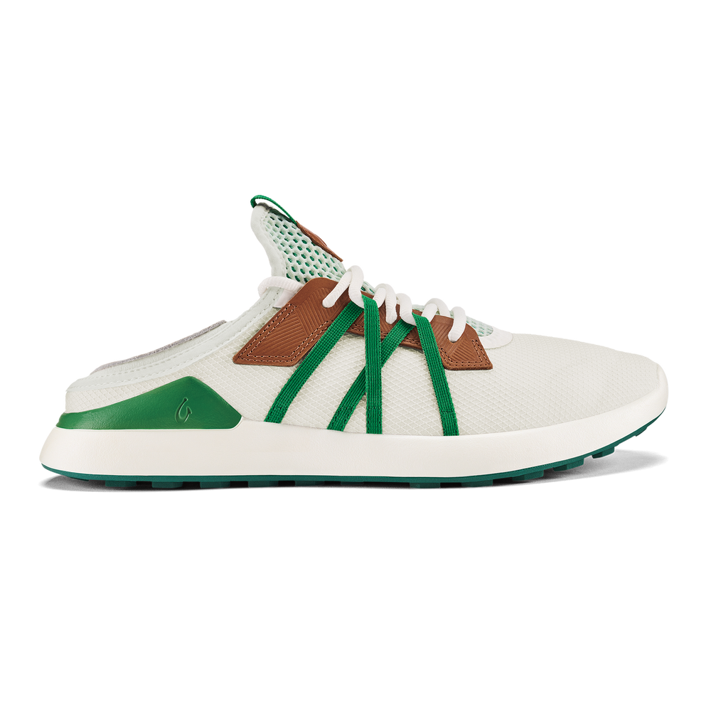 Manele Men’s Breathable Golf Shoes - White / Bamboo | OluKai Men