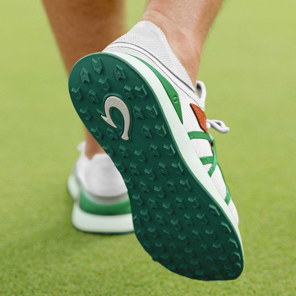 Manele Men’s Breathable Golf Shoes - White / Bamboo | OluKai Men