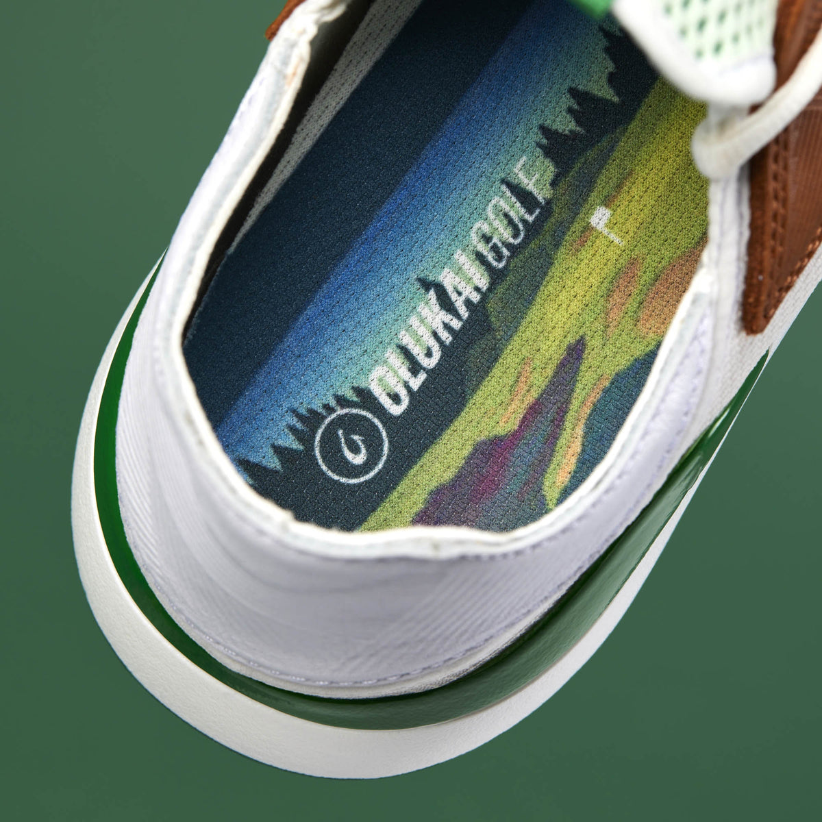 Manele Men’s Breathable Golf Shoes - White / Bamboo | OluKai Men