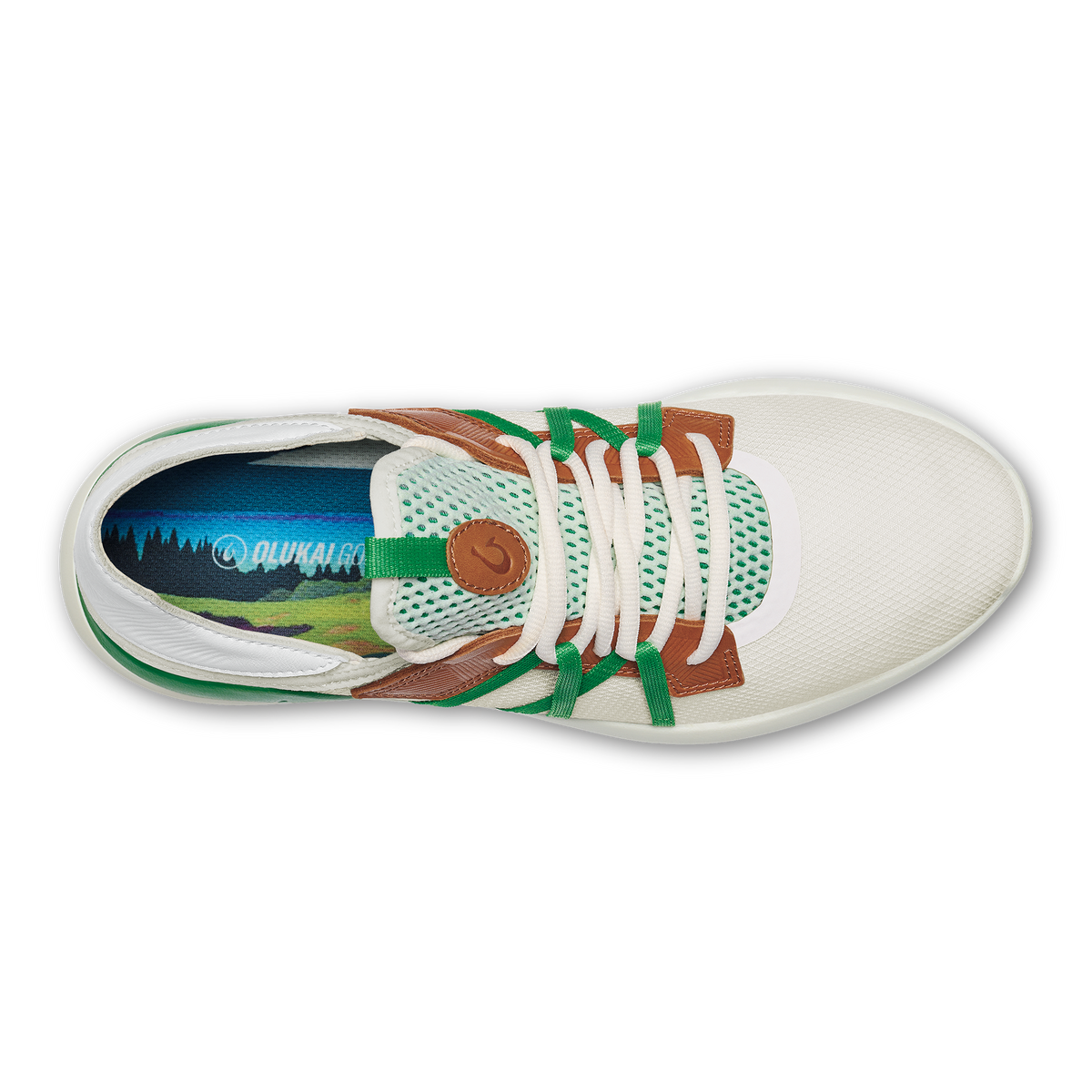Manele Men’s Breathable Golf Shoes - White / Bamboo | OluKai Men