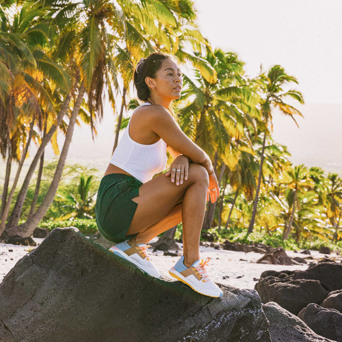Wailuku Women’s Athletic Shoes - Bright White / Sea Ice | OluKai Women