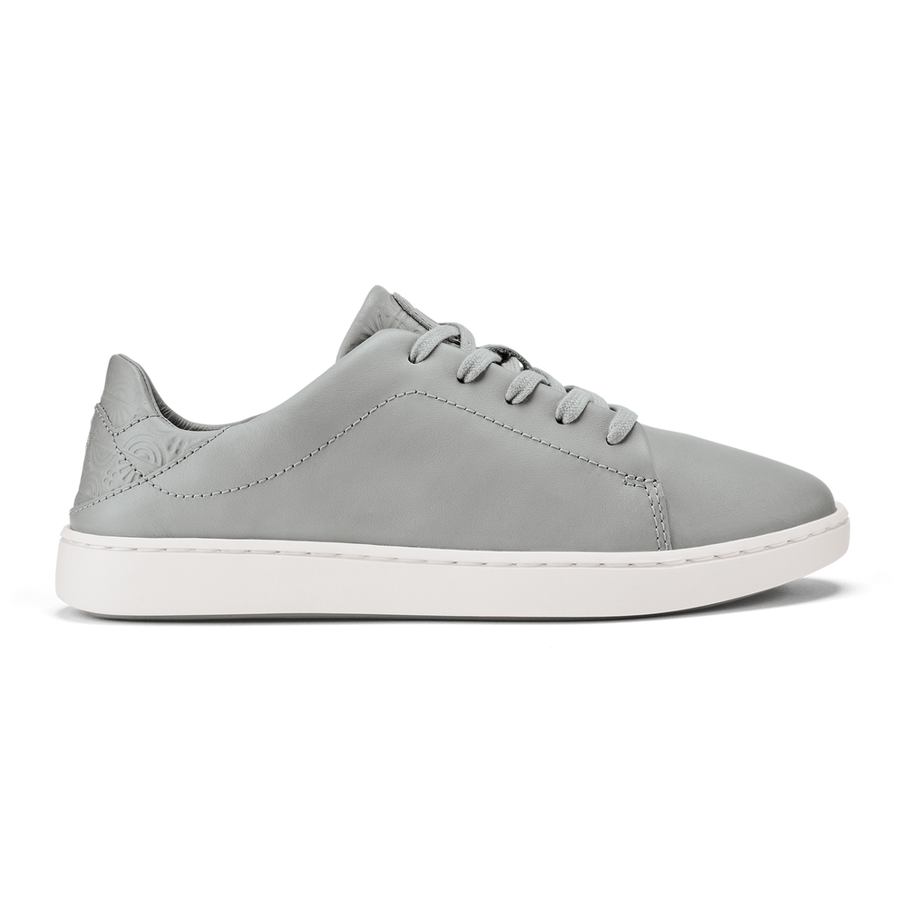 Pehuea Lī ‘Ili Women's Leather Sneakers - Ash | OluKai Women