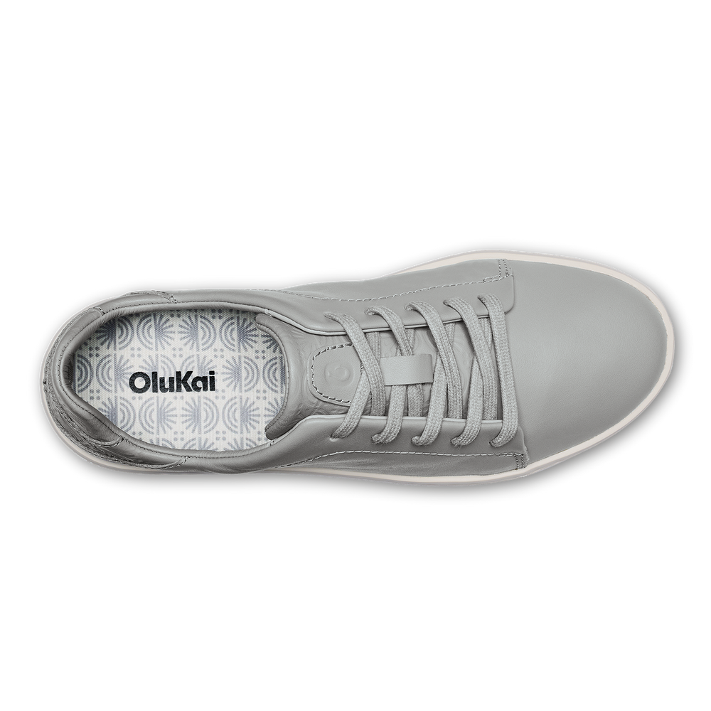 Pehuea Lī ‘Ili Women's Leather Sneakers - Ash | OluKai Women