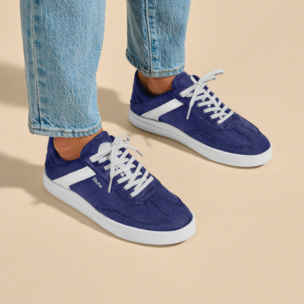 Hā‘upu Women’s Leather Sneakers - Navy / Off White | OluKai Women