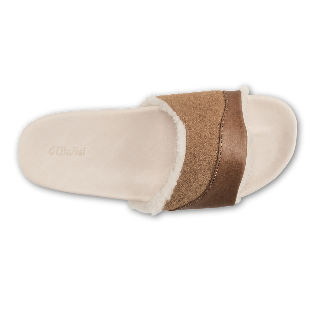 Hō‘ala Slide Women’s Slide Slipper Sandals - Tan / Puka | OluKai Women