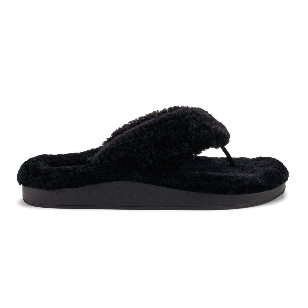 Kīpe'a Heu Women‘s Flip Flop Slippers - Black | OluKai Women