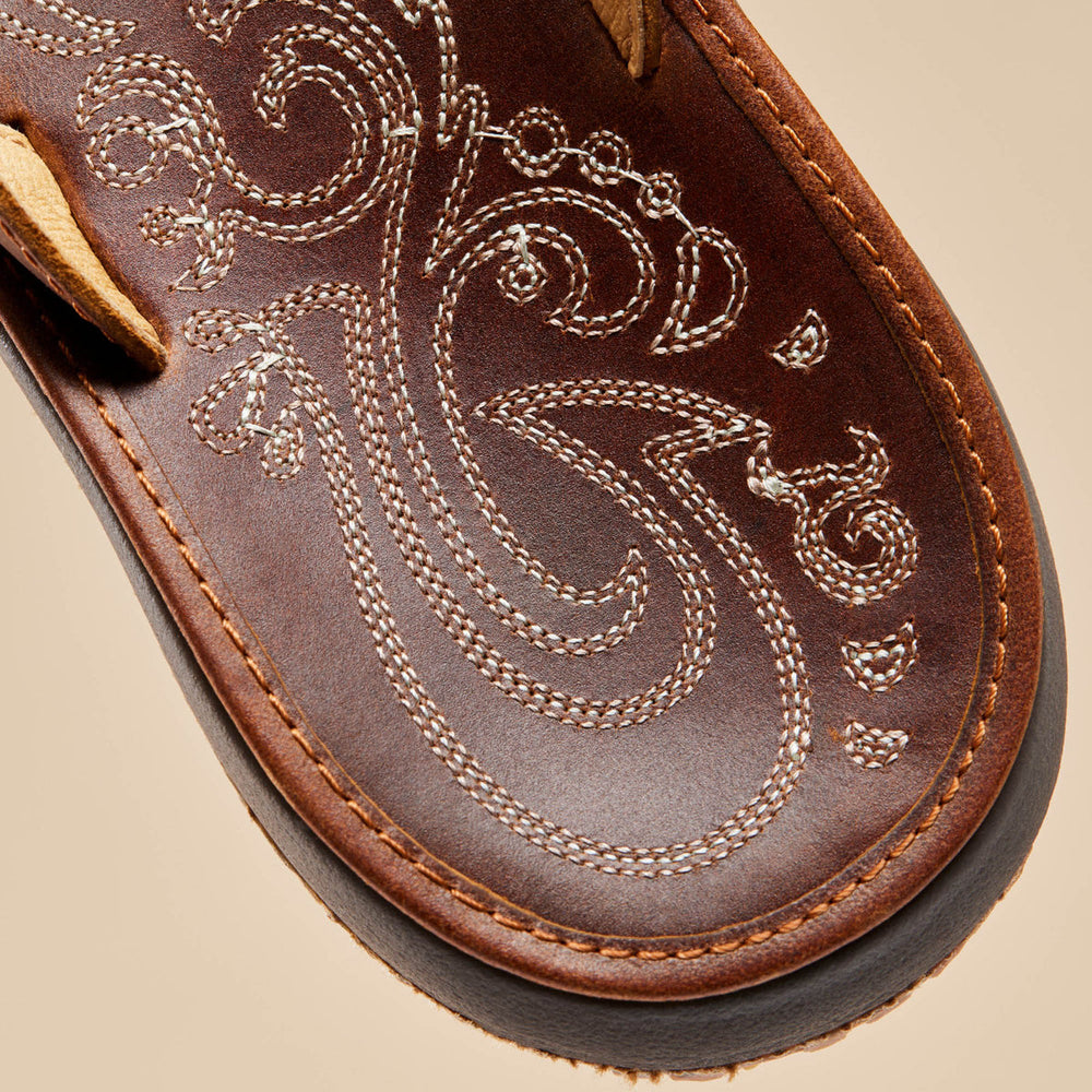 Paniolo Women’s Leather Beach Flip Flops - Natural | OluKai Women