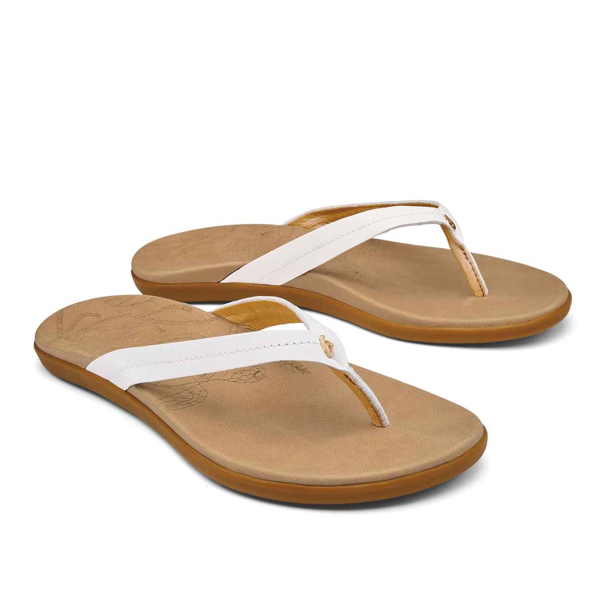Honu Women’s Leather Sandals - Bright White / Golden Sand | OluKai Women
