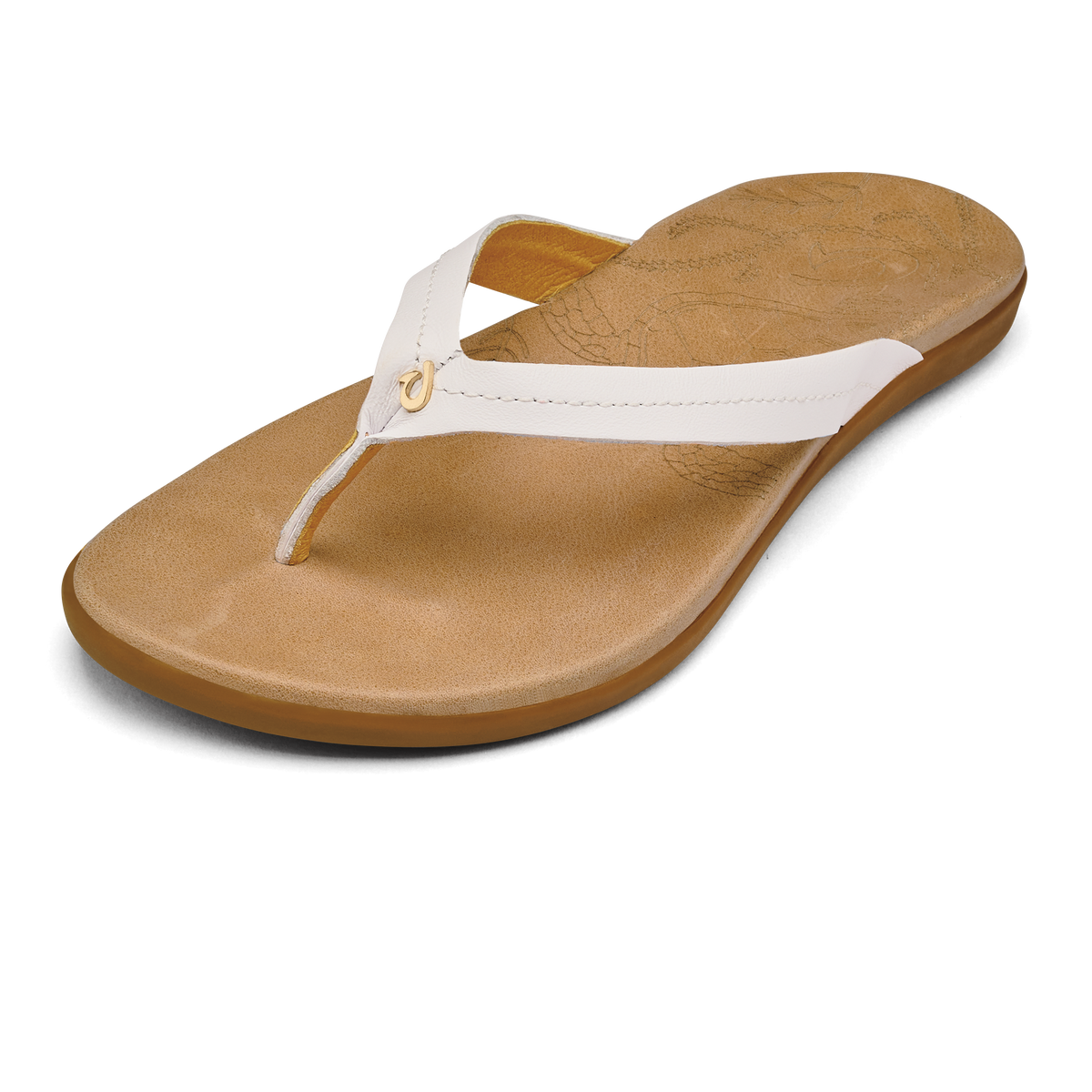 Honu Women’s Leather Sandals - Bright White / Golden Sand | OluKai Women